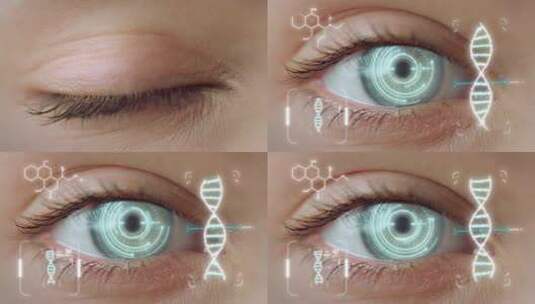 眼睛 DNA 全息图检查过程4K高清在线视频素材下载