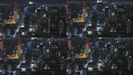 航拍上海夜景高清在线视频素材下载