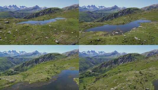 法国萨沃伊岛法国阿尔卑斯山的拉克·吉查德山湖——空中多莉前进高清在线视频素材下载