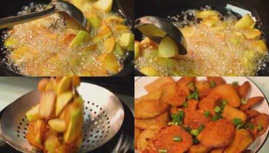美食制作油炸土豆实拍高清在线视频素材下载