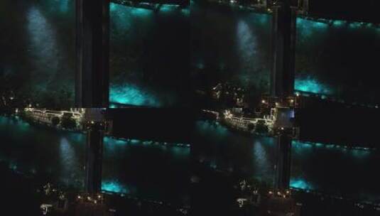 俯瞰南桥岷江蓝色眼泪夜景亮化高清在线视频素材下载