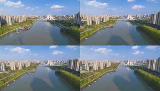淮安京杭大运河-航拍延时高清在线视频素材下载