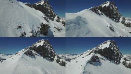 飞越雪山阿尔卑斯山自然景观高清在线视频素材下载
