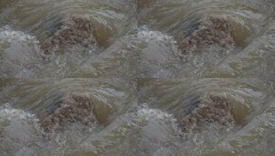 河流 流水 水面 奔流 江河 波涛 波浪翻滚高清在线视频素材下载
