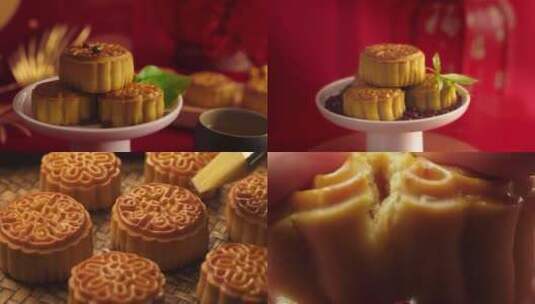 4k中秋月饼传统节日美食高清在线视频素材下载