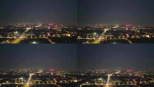 河南开封城市夜景航拍高清在线视频素材下载