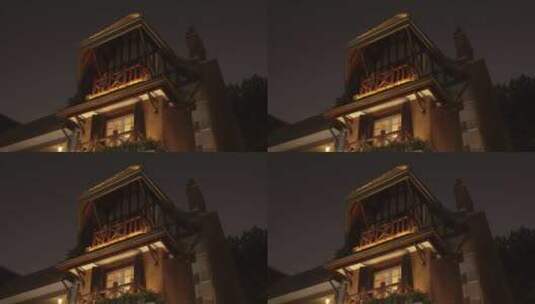 上海弄堂夜景高清在线视频素材下载