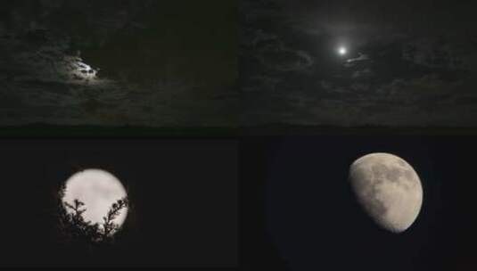 【合集】月亮夜空云层星空高清在线视频素材下载