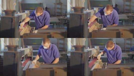 木匠打磨木材高清在线视频素材下载
