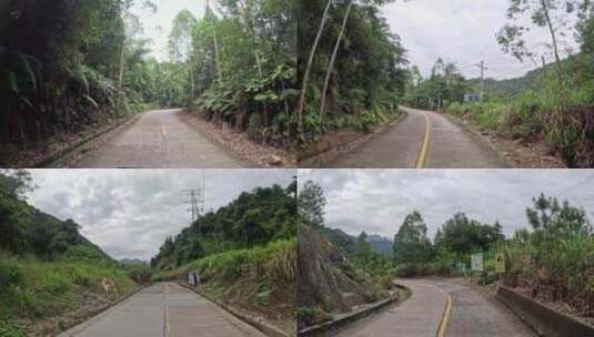 越野车穿越狭窄山路第一视角高清在线视频素材下载