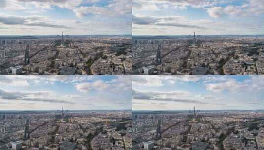巴黎，法国，延时-白天从蒙帕纳斯看到的巴黎市高清在线视频素材下载