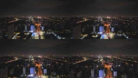 4K航拍江苏苏州昆山城市夜景高清在线视频素材下载