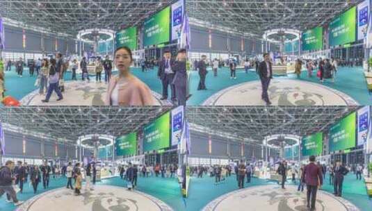 2023第六届中国国际进口博览会北馆人流高清在线视频素材下载