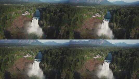 自然大瀑布航拍高清在线视频素材下载