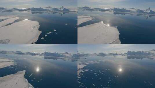4K北极冰川冰山航拍高清在线视频素材下载