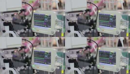 医院的脉搏显示仪器特写高清在线视频素材下载