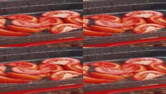 番茄土豆炖牛肉-08不洗锅直接下入番茄高清在线视频素材下载