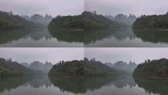 清晨的漓江风光桂林地标美丽山水高清在线视频素材下载