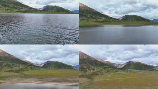 航拍4k湖泊山脉高清在线视频素材下载