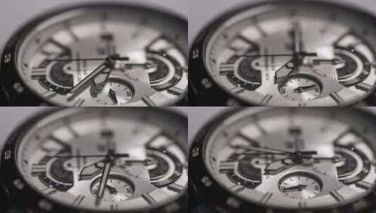 黑白机械石英手表盘指针延时高清在线视频素材下载