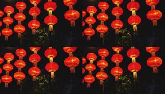 南京夫子庙老门东景区悬挂的过年氛围红灯笼高清在线视频素材下载