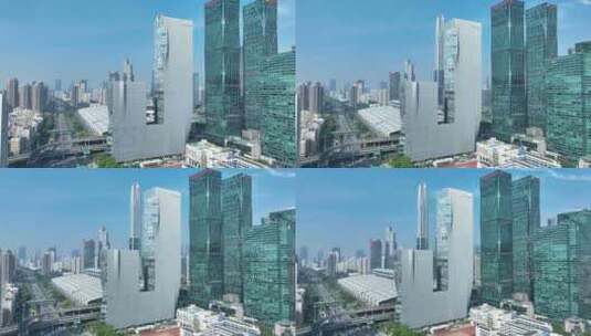 深圳城市建筑风光航拍能源大厦皇岗商务中心高清在线视频素材下载