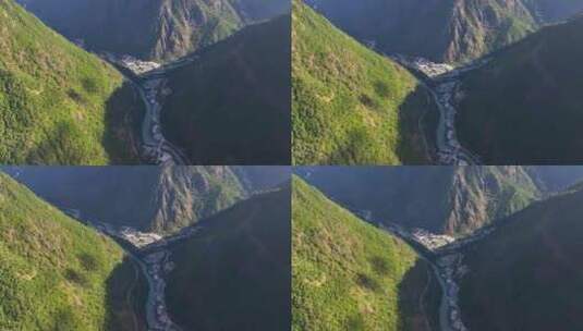 西藏察隅县秋天桑曲河清水河大峡谷高清在线视频素材下载