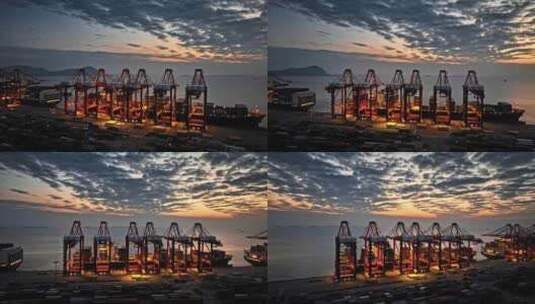 上海洋山港高清在线视频素材下载