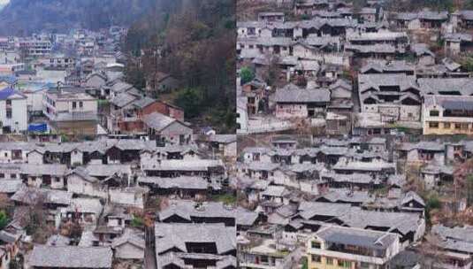 4k 航拍乡村建筑石板房高清在线视频素材下载