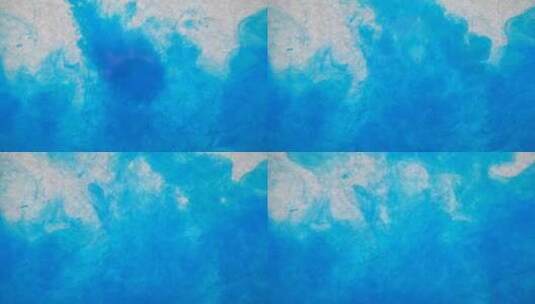 蓝色墨水浸入水中的特写镜头高清在线视频素材下载