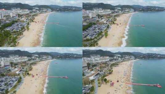 深圳大梅沙海滨公园海滩航拍【4K60】高清在线视频素材下载