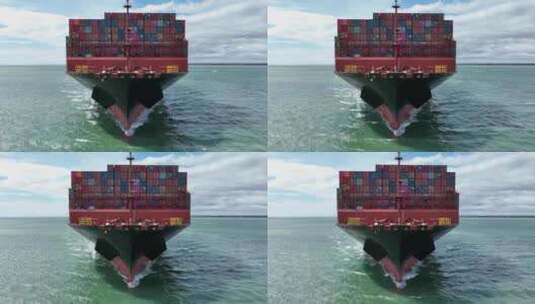 海上航行装载国际货物的集装箱船高清在线视频素材下载
