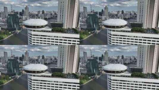 泰国曼谷城市高楼酒店航拍视野天际线风光高清在线视频素材下载