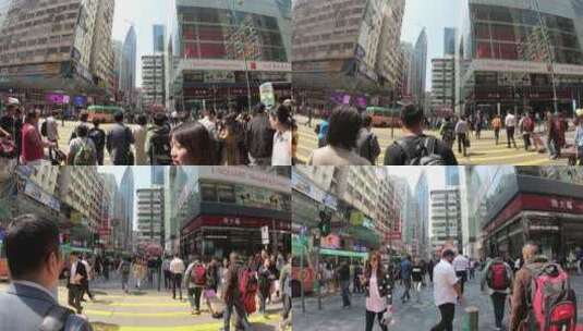 香港人流过马路高清在线视频素材下载