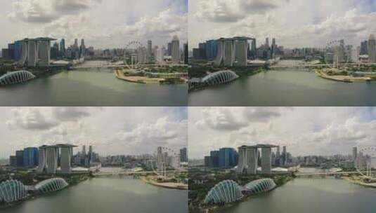 新加坡-城市天际线-滨海湾-新加坡高清在线视频素材下载