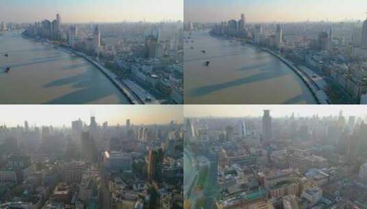 上海外滩黄浦区城市风景视频素材航拍高清在线视频素材下载