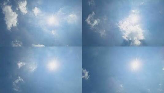 蓝天白云午时的太阳阳光晴天天气延时摄影高清在线视频素材下载