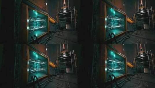 黑暗空旷的电力实验室高清在线视频素材下载