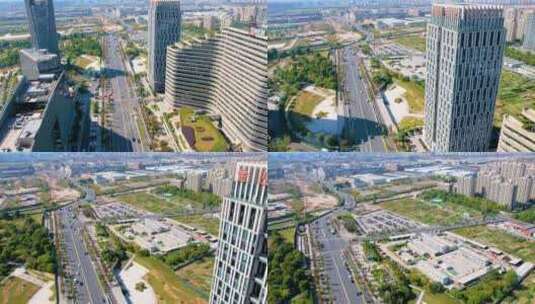 杭州钱塘新区下沙西汽车车流延时高清在线视频素材下载