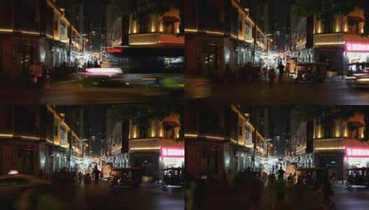 武汉城市夜晚道路交通车水马龙街景高清在线视频素材下载