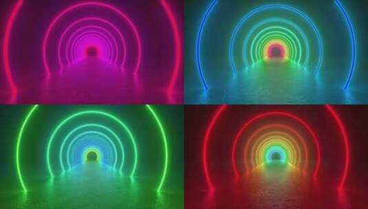 隧道尽头的红灯高清在线视频素材下载