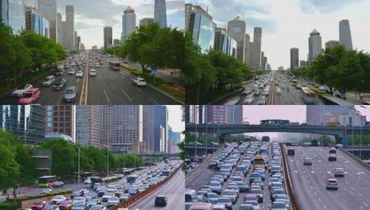 北京交通拥堵车流延时高清在线视频素材下载