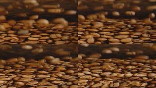 咖啡豆正在工业输送机上推广高清在线视频素材下载