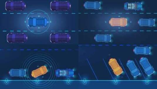 智能驾驶无人驾驶汽车动画高清在线视频素材下载