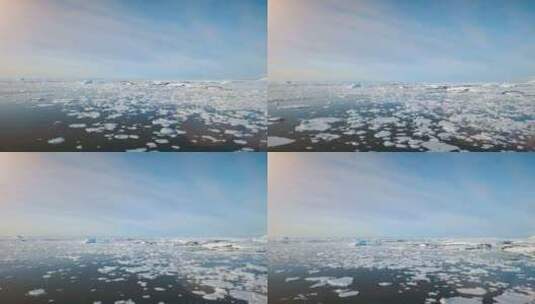 南极洲冰海上空的空中飞行。高清在线视频素材下载