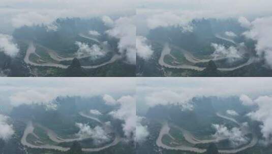 桂林山水 烟雨漓江高清在线视频素材下载