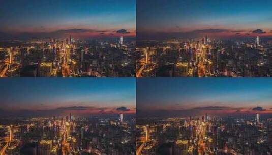 深圳城市夜景航拍延时4k高清在线视频素材下载