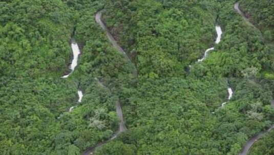 广东东莞：雨后山涧水量充沛 水流湍急高清在线视频素材下载