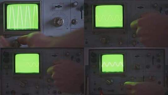 带波形的绿色示波器屏幕高清在线视频素材下载