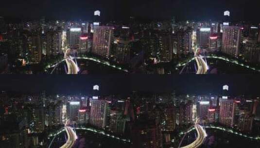 贵阳筑城广场大桥交通建筑航拍高清在线视频素材下载